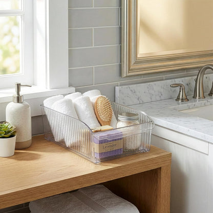 BINO | Plastic Storage Bins with Wheels, X-Large | THE ROLLER COLLECTION | Clear Storage Bins for Organization | Clear Containers for Pantry Fridge & Freezer Organizer Bin Cabinet & Pantry Organizers