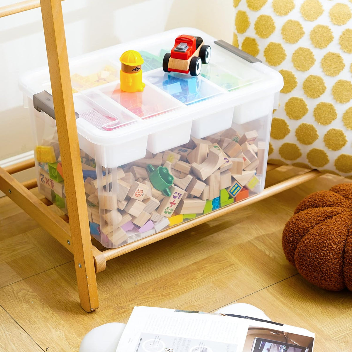 Citylife 17 QT Plastic Storage Box with Removable Tray Craft Organizers and Storage Clear Storage Container for Organizing Bead, Tool, Sewing, Playdoh