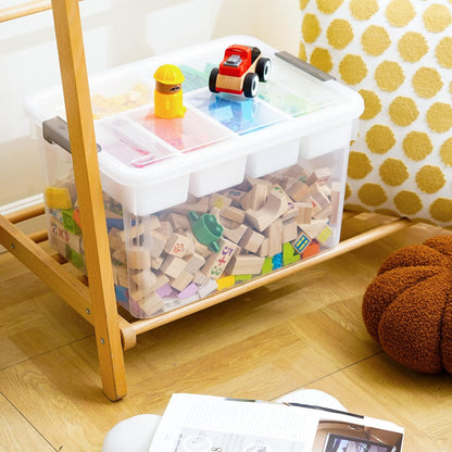 Citylife 17 QT Plastic Storage Box with Removable Tray Craft Organizers and Storage Clear Storage Container for Organizing Bead, Tool, Sewing, Playdoh