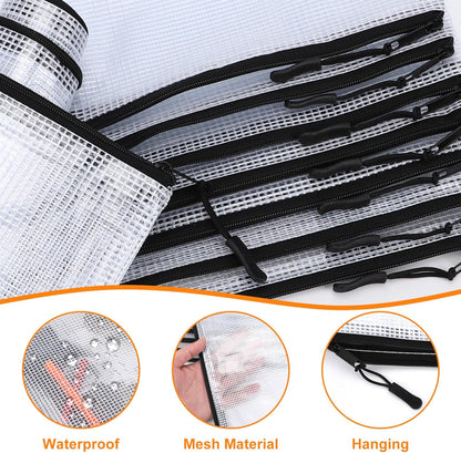 YOPCDJ Mesh Zipper Pouch Bags A4 Zipper Bags for Classroom Organization, Waterproof Document Zipper Pouches for Cosmetics, Travel Storage File Bags for Office Supplie