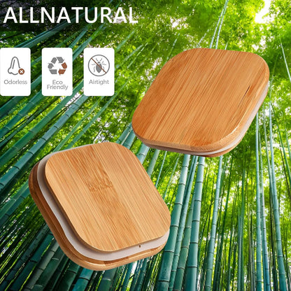 2.2 Qt Square Glass Storage Containers with Lids, Clear Food Storage Container Jar with Sealing Bamboo Lid Storage Containers for Pasta, Oats, Coffee, Flour, Sugar (Square -3Pack)