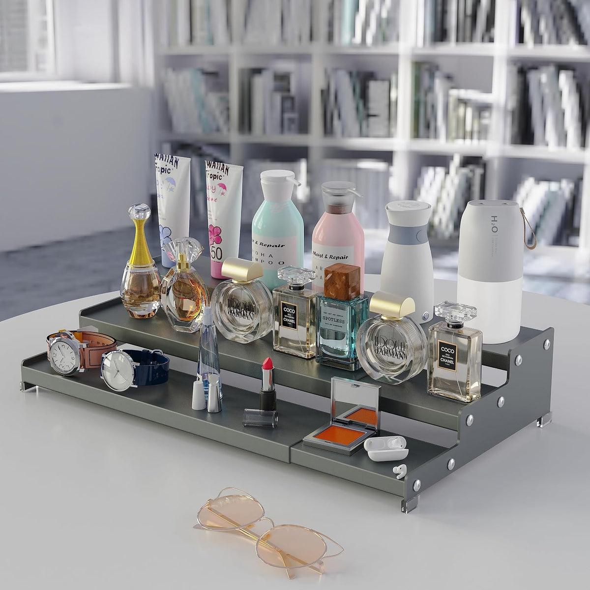 Jojocross Spice Rack Organizer for Cabinet, 3 Tier Expandable Spices Storage, Great for Kitchen Cabinets, Cupboard,Pantry and Countertop More /White