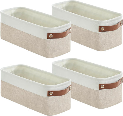Bagnizer Large Fabric Storage Baskets | 50L Storage Bins, Decorative Linen Closet Baskets with Handles for Organizing, Shelf, Toys, Clothes, Home, Office, Nursery, 17x12x15Inches (Grey&White)