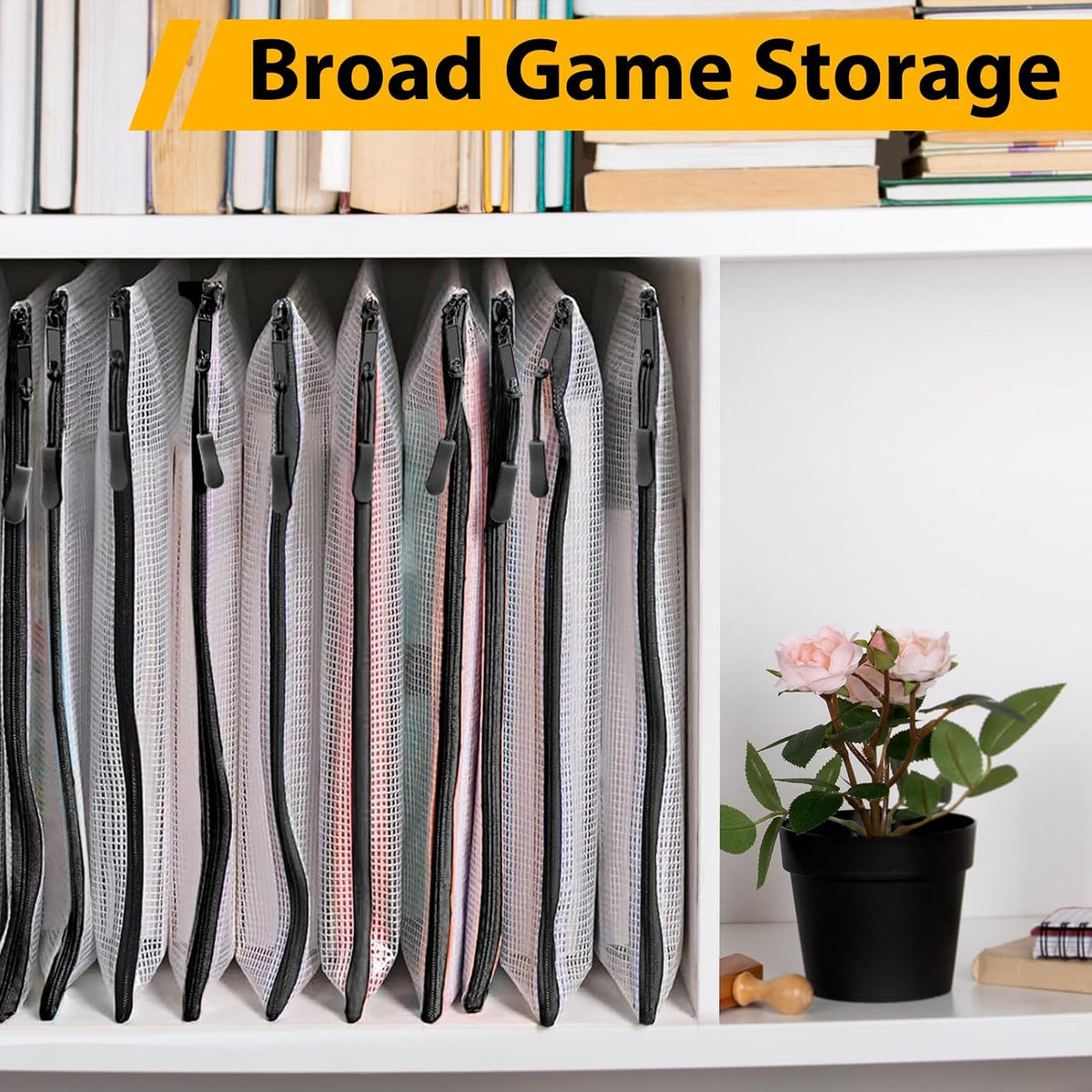 YOPCDJ 24pcs Mesh Zipper Pouch File Bags Puzzle Storage Bags, A3 17x12 Inches Large Reusable Zipper Pouches for Organizing Classroom Board Game Organization