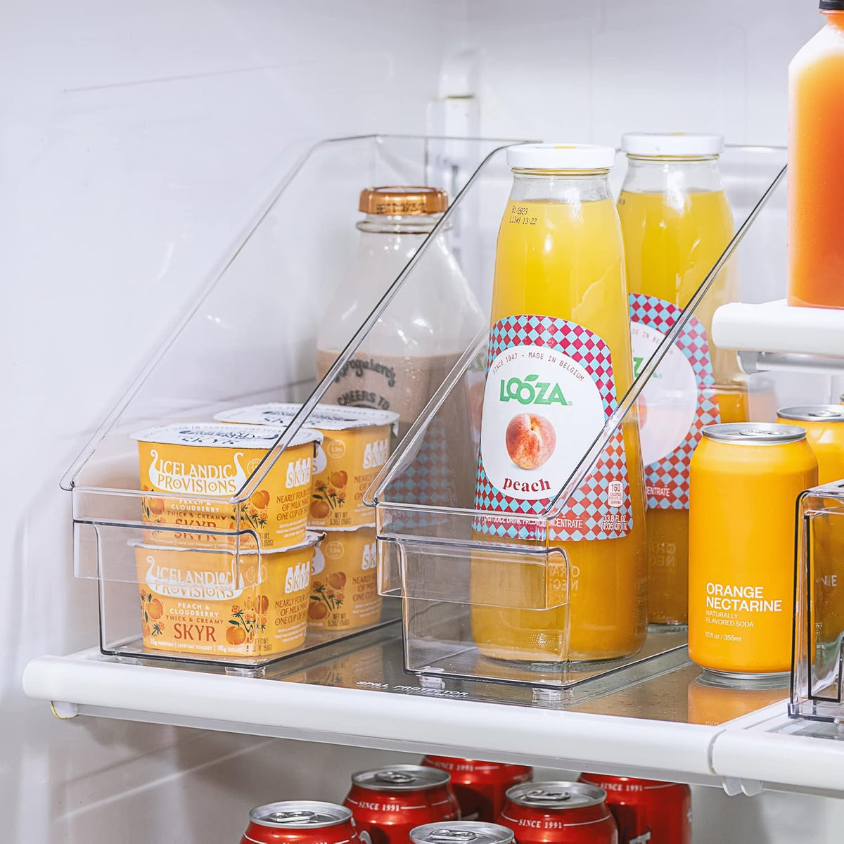 Sorbus Roll Out Bottle Organization Bins - 2 Sizes Pantry Under Sink Organizer with Wheels & Handles - Clear Plastic Organizing Containers for Cleaning Supplies - Kitchen Cabinet Laundry Room Storage