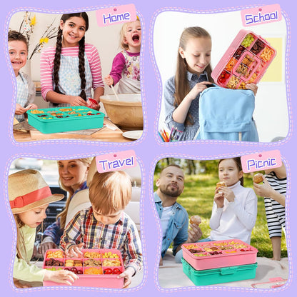 Xyptorix Snack Box Container for Kids - Adjustable 12-Compartment Snack Containers, Reusable Bento Box, Dishwasher Safe, BPA-Free, Perfect for School, Travel, Camping & Picnic, Ivory White
