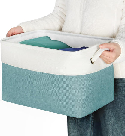 Foldable Storage Bin Collapsible Basket 12" x 10" x 9.5" Cube Storage Organizer Bins with Dual Carry Handles for Home Closet Shelves Drawers Organizer, Set of 3, Grey