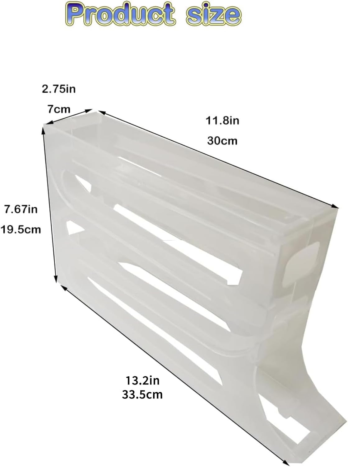 24 Eggs Egg Holder for Fridge,4 Tiers Egg Container,Auto Rolling Egg Organizer for Refrigerator,Cabinet&Pantry Space-Saving Egg Dispenser Holder,Ideal For Families And Busy Home Cooks (White)