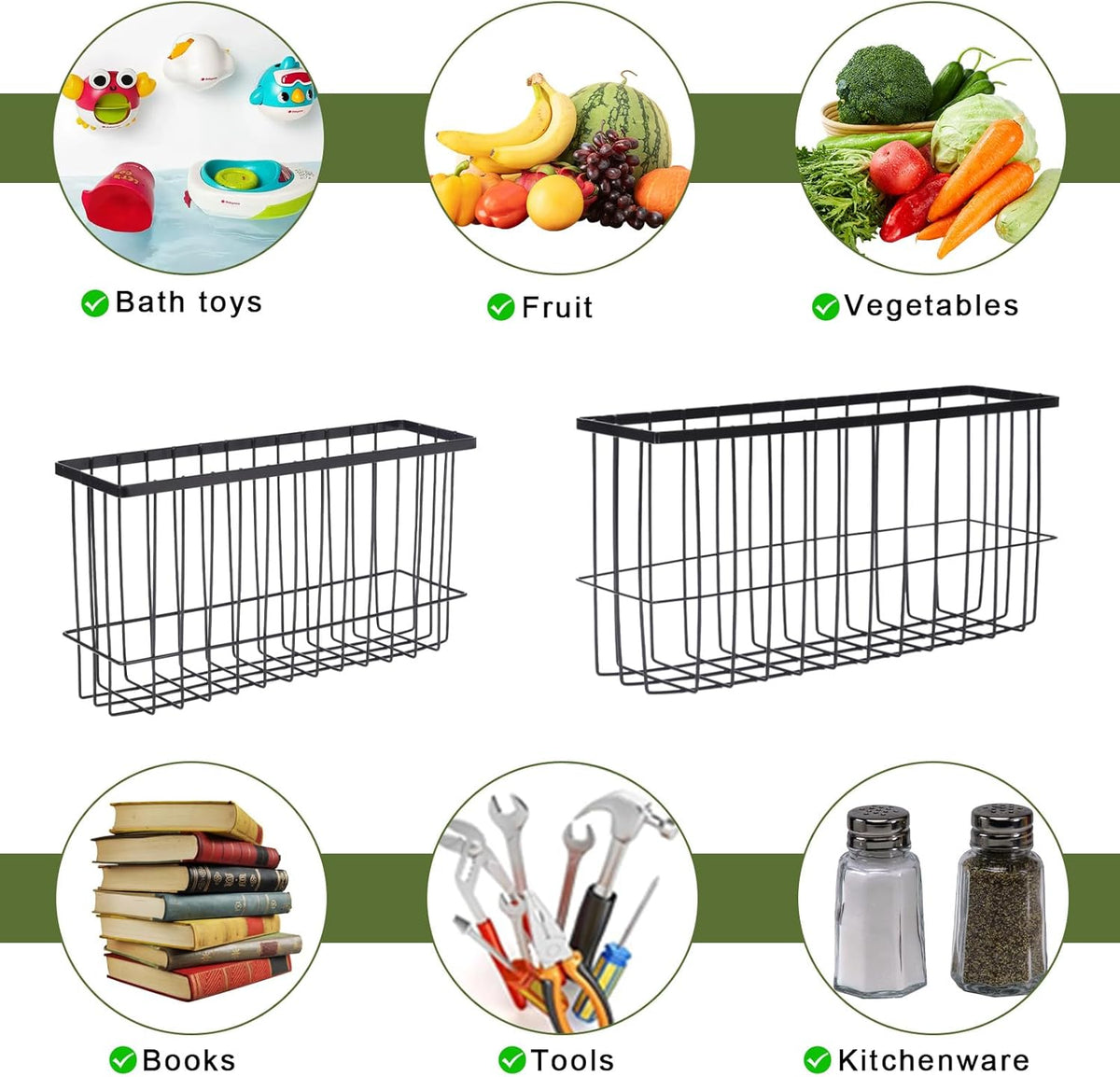2 Pack Aluminum Foil and Plastic Wrap Organizer,Wall Mounted Cabinet Door Organizer,Kitchen Pantry Organizers and Storage,Wrapping Paper Shelf for Sandwich, Freezer, Ziplock Bag