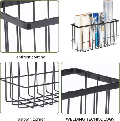 2 Pack Aluminum Foil and Plastic Wrap Organizer,Wall Mounted Cabinet Door Organizer,Kitchen Pantry Organizers and Storage,Wrapping Paper Shelf for Sandwich, Freezer, Ziplock Bag