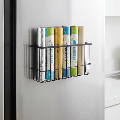 2 Pack Aluminum Foil and Plastic Wrap Organizer,Wall Mounted Cabinet Door Organizer,Kitchen Pantry Organizers and Storage,Wrapping Paper Shelf for Sandwich, Freezer, Ziplock Bag