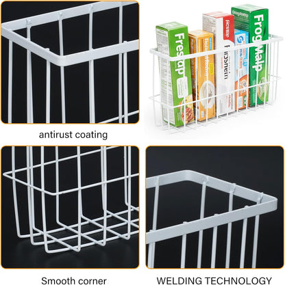 2 Pack Aluminum Foil and Plastic Wrap Organizer,Wall Mounted Cabinet Door Organizer,Kitchen Pantry Organizers and Storage,Wrapping Paper Shelf for Sandwich, Freezer, Ziplock Bag