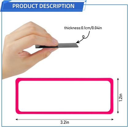 72PCS Magnetic Dry Erase Labels, 3.2"x1.2" Reusable Colorful Name Plates, Waterproof Magnetic Label Stickers for Home, Office, School, Refrigerator, Locker, White Board (9 Colors)