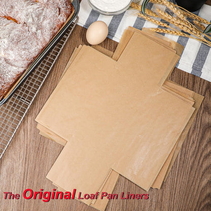 Unbleached Parchment Paper Loaf Pan Liners for Baking Bread 9"x5", 8.5''x4.5''&10''x5'', Original Precut, Non Toxic 100 Pcs Baking Paper