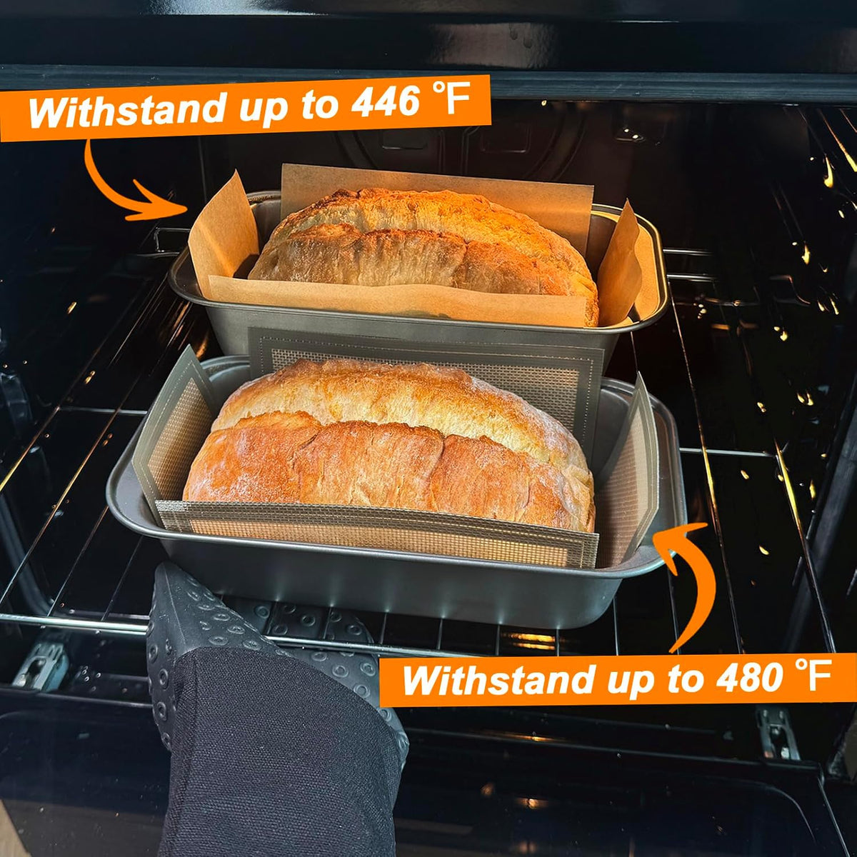 Unbleached Parchment Paper Loaf Pan Liners for Baking Bread 9"x5", 8.5''x4.5''&10''x5'', Original Precut, Non Toxic 100 Pcs Baking Paper