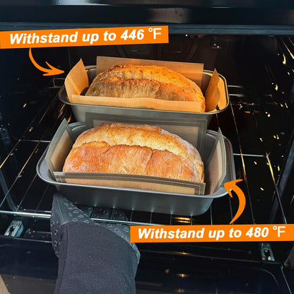 Unbleached Parchment Paper Loaf Pan Liners for Baking Bread 9"x5", 8.5''x4.5''&10''x5'', Original Precut, Non Toxic 100 Pcs Baking Paper