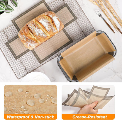 Unbleached Parchment Paper Loaf Pan Liners for Baking Bread 9"x5", 8.5''x4.5''&10''x5'', Original Precut, Non Toxic 100 Pcs Baking Paper