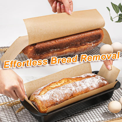 Unbleached Parchment Paper Loaf Pan Liners for Baking Bread 9"x5", 8.5''x4.5''&10''x5'', Original Precut, Non Toxic 100 Pcs Baking Paper