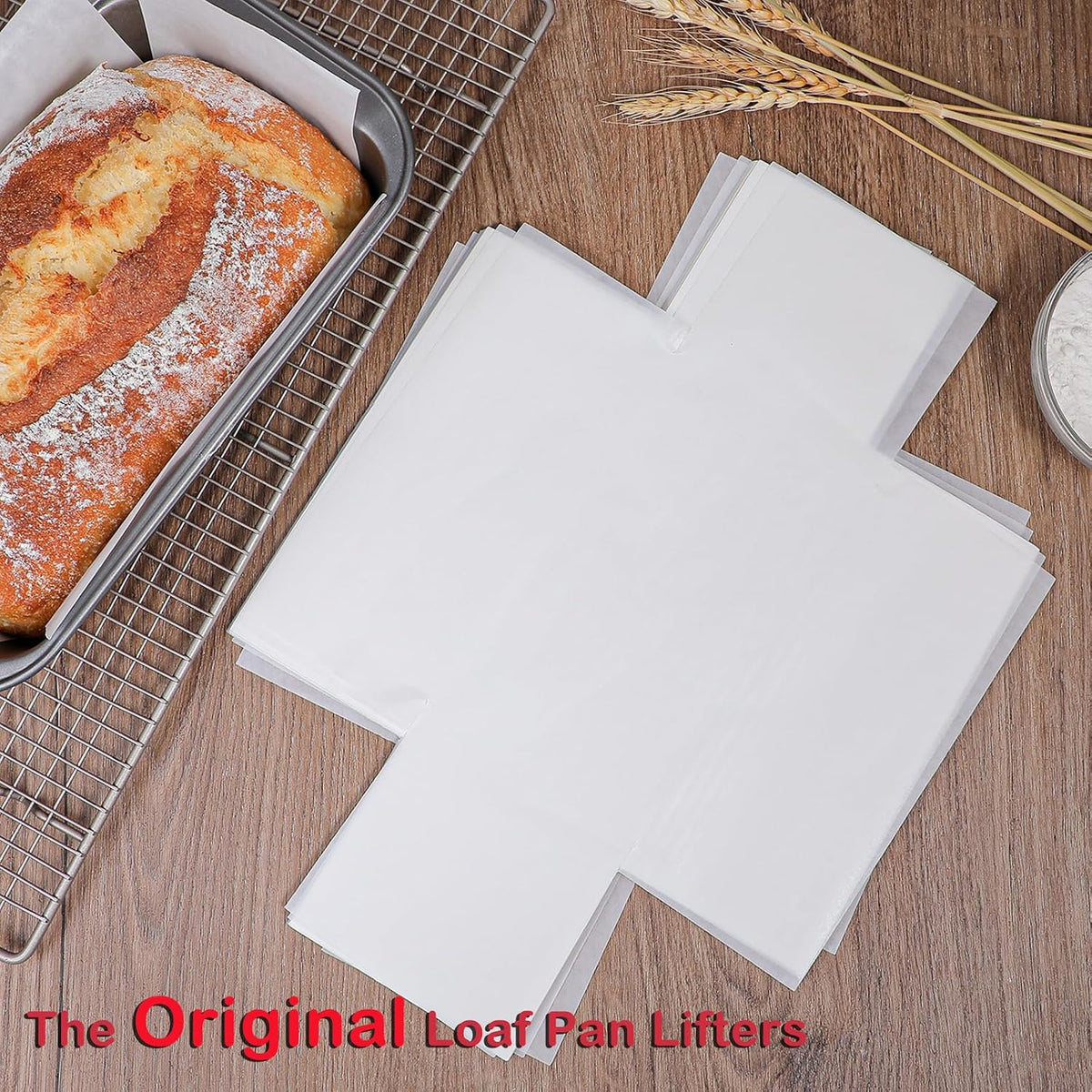 Unbleached Parchment Paper Loaf Pan Liners for Baking Bread 9"x5", 8.5''x4.5''&10''x5'', Original Precut, Non Toxic 100 Pcs Baking Paper