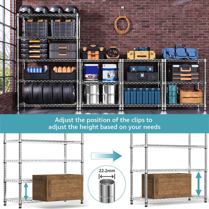 M MZG 1750 LBS Storage Shelves 5-Tier Utility Shelving Unit Steel Organizer Wire Rack for Home,Kitchen,Office,Garage, Capacity 17.7" D x 47.2" W x 72.3" H - Colors B