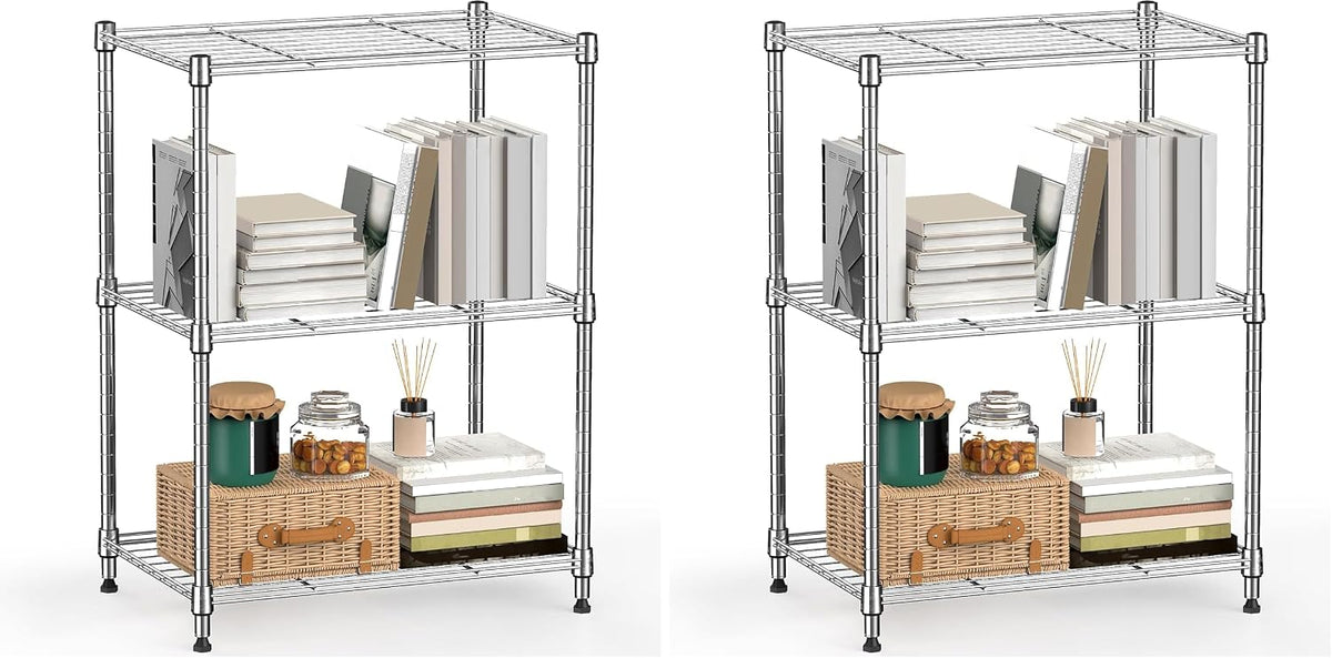 M MZG 1750 LBS Storage Shelves 5-Tier Utility Shelving Unit Steel Organizer Wire Rack for Home,Kitchen,Office,Garage, Capacity 17.7" D x 47.2" W x 72.3" H - Colors B