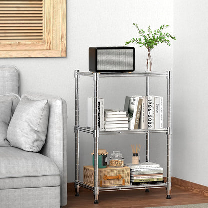 M MZG 1750 LBS Storage Shelves 5-Tier Utility Shelving Unit Steel Organizer Wire Rack for Home,Kitchen,Office,Garage, Capacity 17.7" D x 47.2" W x 72.3" H - Colors B