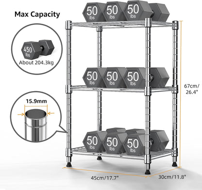 M MZG 1750 LBS Storage Shelves 5-Tier Utility Shelving Unit Steel Organizer Wire Rack for Home,Kitchen,Office,Garage, Capacity 17.7" D x 47.2" W x 72.3" H - Colors B