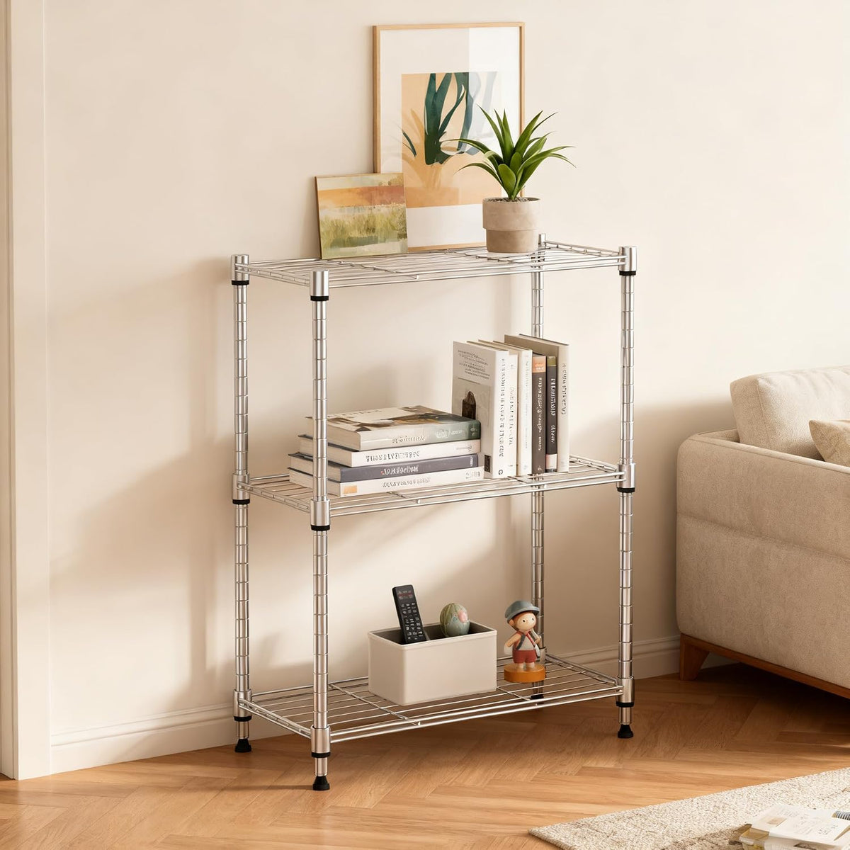 M MZG 1750 LBS Storage Shelves 5-Tier Utility Shelving Unit Steel Organizer Wire Rack for Home,Kitchen,Office,Garage, Capacity 17.7" D x 47.2" W x 72.3" H - Colors B