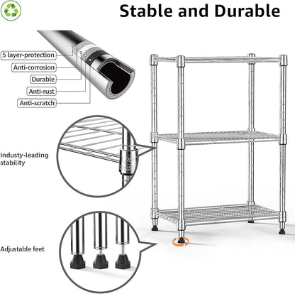 M MZG 1750 LBS Storage Shelves 5-Tier Utility Shelving Unit Steel Organizer Wire Rack for Home,Kitchen,Office,Garage, Capacity 17.7" D x 47.2" W x 72.3" H - Colors B