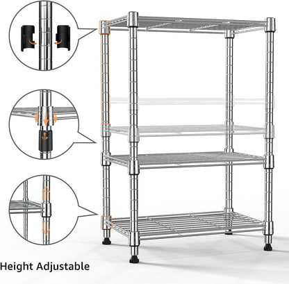 M MZG 1750 LBS Storage Shelves 5-Tier Utility Shelving Unit Steel Organizer Wire Rack for Home,Kitchen,Office,Garage, Capacity 17.7" D x 47.2" W x 72.3" H - Colors B