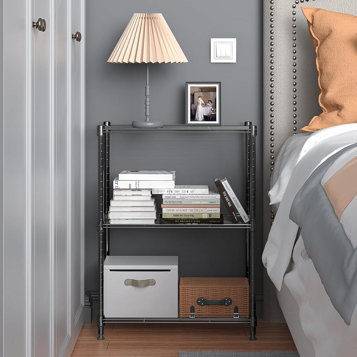 M MZG 1750 LBS Storage Shelves 5-Tier Utility Shelving Unit Steel Organizer Wire Rack for Home,Kitchen,Office,Garage, Capacity 17.7" D x 47.2" W x 72.3" H - Colors B
