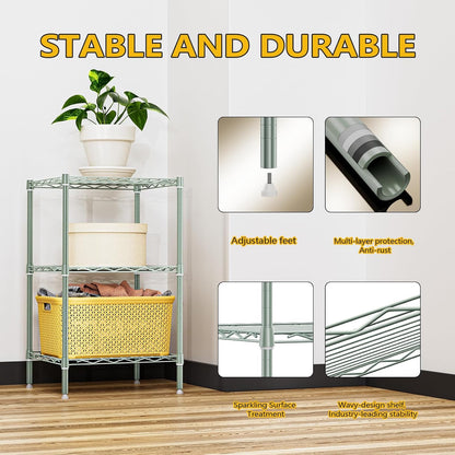 M MZG 1750 LBS Storage Shelves 5-Tier Utility Shelving Unit Steel Organizer Wire Rack for Home,Kitchen,Office,Garage, Capacity 17.7" D x 47.2" W x 72.3" H - Colors B