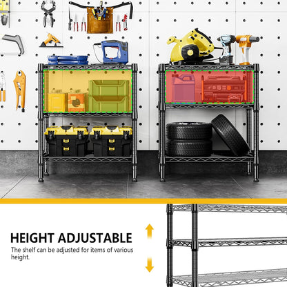 M MZG 1750 LBS Storage Shelves 5-Tier Utility Shelving Unit Steel Organizer Wire Rack for Home,Kitchen,Office,Garage, Capacity 17.7" D x 47.2" W x 72.3" H - Colors B