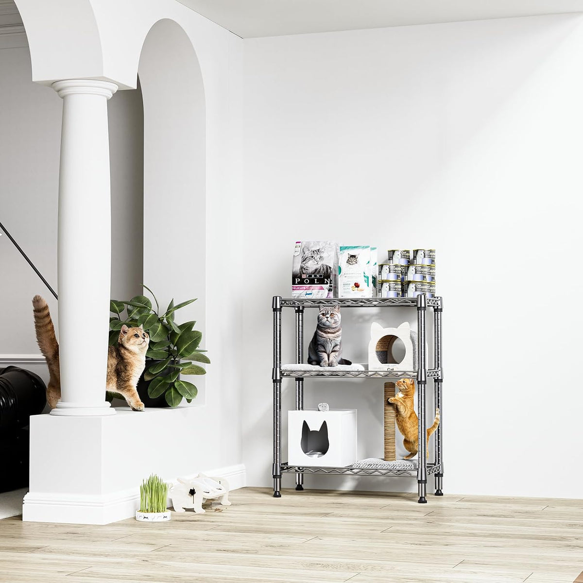 M MZG 1750 LBS Storage Shelves 5-Tier Utility Shelving Unit Steel Organizer Wire Rack for Home,Kitchen,Office,Garage, Capacity 17.7" D x 47.2" W x 72.3" H - Colors B