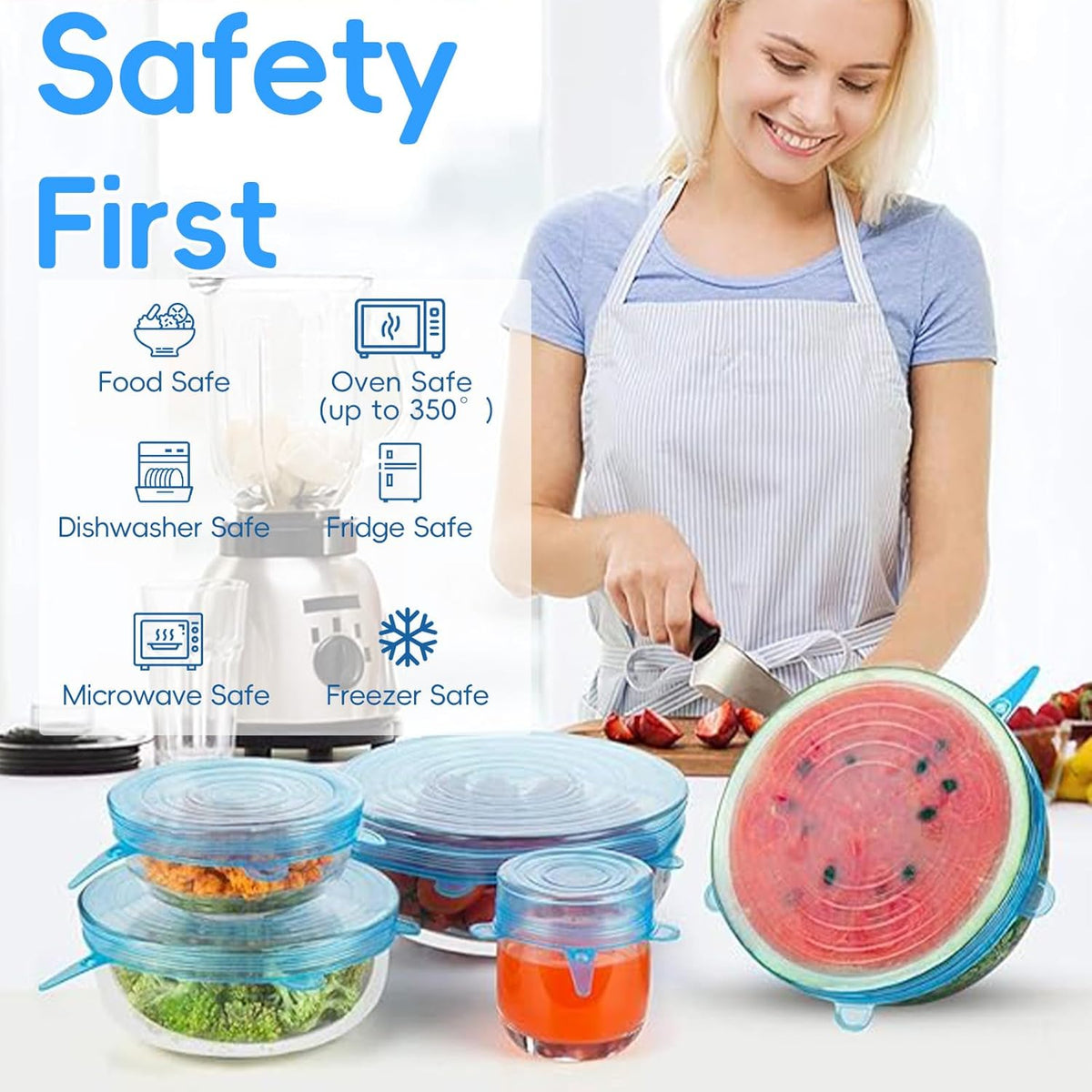12PCS Silicone Stretch Lids for Food Storage, 6 Specifications of Reusable Silicone Bowl Cover, Suitable for Various Food Containers, High and Low Temperature Scenarios (Microwave Ovens, Freezers)