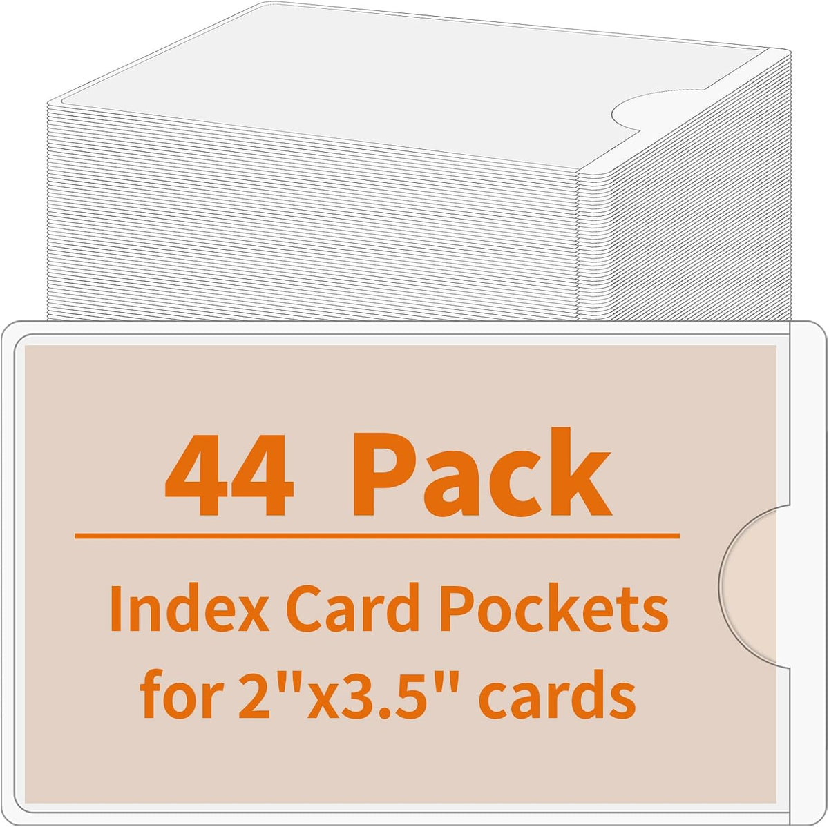 44 Pcs Storage Bin Labels, 3×5 in Index Card Holder, Clear Adhesive Pockets | Strong Adhesive, Waterproof & Clear, Removable with No Residue, for Tote Bin Box Drawer, Library Classroom Organization