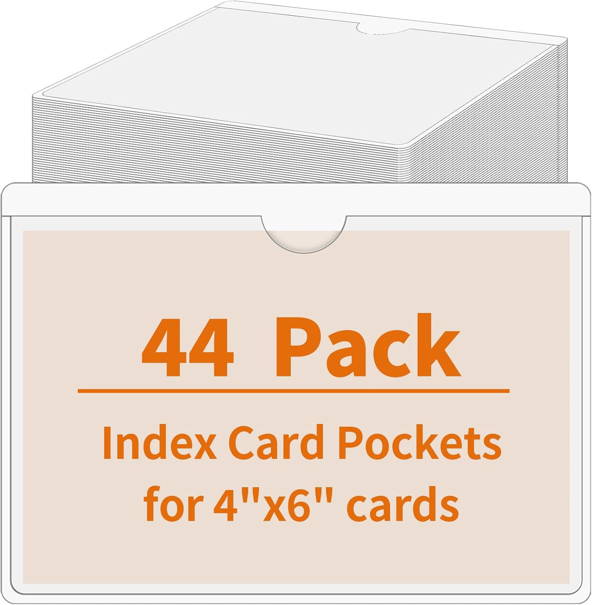 44 Pcs Storage Bin Labels, 3×5 in Index Card Holder, Clear Adhesive Pockets | Strong Adhesive, Waterproof & Clear, Removable with No Residue, for Tote Bin Box Drawer, Library Classroom Organization