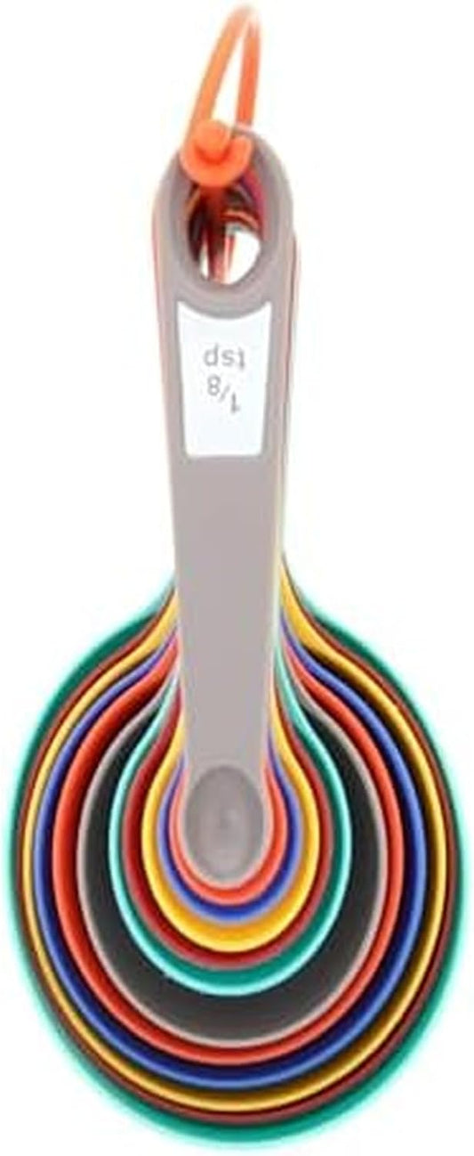 Measuring Cups and Spoons Set, 12-Piece Rainforest Collection with Color-Coded Nesting Design for Cooking and Baking, Dishwasher Safe