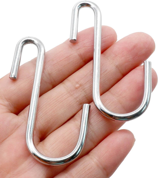 30 Pack 2.4 inches Heavy Duty S Hooks for Hanging, Pan Pot Holder Wire Shelves Rack Hooks for Hanging, S Shaped Hanger Metal Hooks for Kitchen Pots Utensils Jeans Clothes Bags Hats Towels Plants