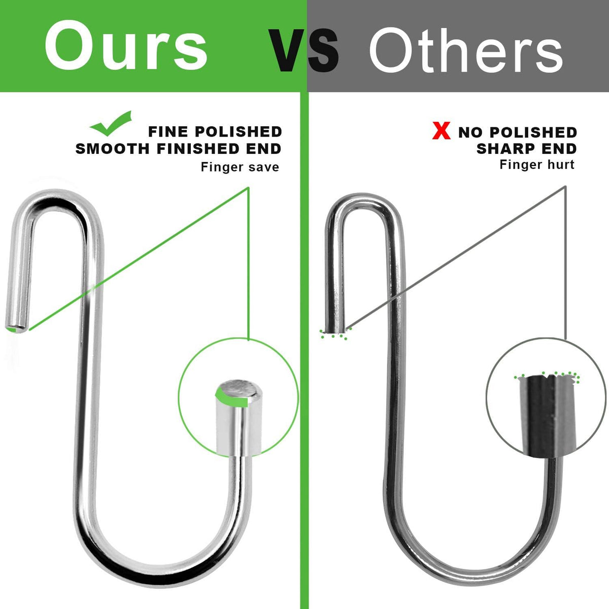 30 Pack 2.4 inches Heavy Duty S Hooks for Hanging, Pan Pot Holder Wire Shelves Rack Hooks for Hanging, S Shaped Hanger Metal Hooks for Kitchen Pots Utensils Jeans Clothes Bags Hats Towels Plants