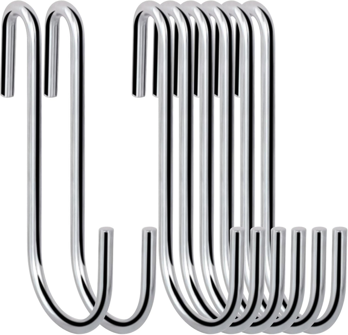 30 Pack 2.4 inches Heavy Duty S Hooks for Hanging, Pan Pot Holder Wire Shelves Rack Hooks for Hanging, S Shaped Hanger Metal Hooks for Kitchen Pots Utensils Jeans Clothes Bags Hats Towels Plants