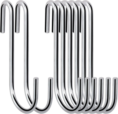 30 Pack 2.4 inches Heavy Duty S Hooks for Hanging, Pan Pot Holder Wire Shelves Rack Hooks for Hanging, S Shaped Hanger Metal Hooks for Kitchen Pots Utensils Jeans Clothes Bags Hats Towels Plants