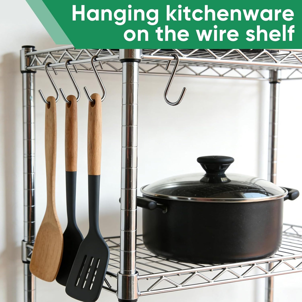 30 Pack 2.4 inches Heavy Duty S Hooks for Hanging, Pan Pot Holder Wire Shelves Rack Hooks for Hanging, S Shaped Hanger Metal Hooks for Kitchen Pots Utensils Jeans Clothes Bags Hats Towels Plants