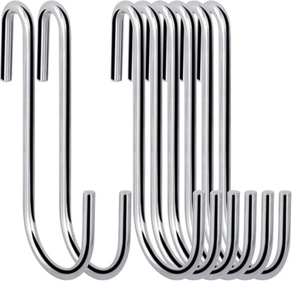 30 Pack 2.4 inches Heavy Duty S Hooks for Hanging, Pan Pot Holder Wire Shelves Rack Hooks for Hanging, S Shaped Hanger Metal Hooks for Kitchen Pots Utensils Jeans Clothes Bags Hats Towels Plants