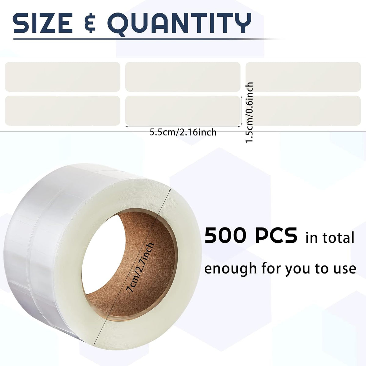 500 Pcs Label Protector Back to School Clear Labels Stickers Wafer Seals Waterproof Labels Library Supplies for Protecting Barcodes, Numbers and Stickers (4 x 2 Inch,Rectangle)