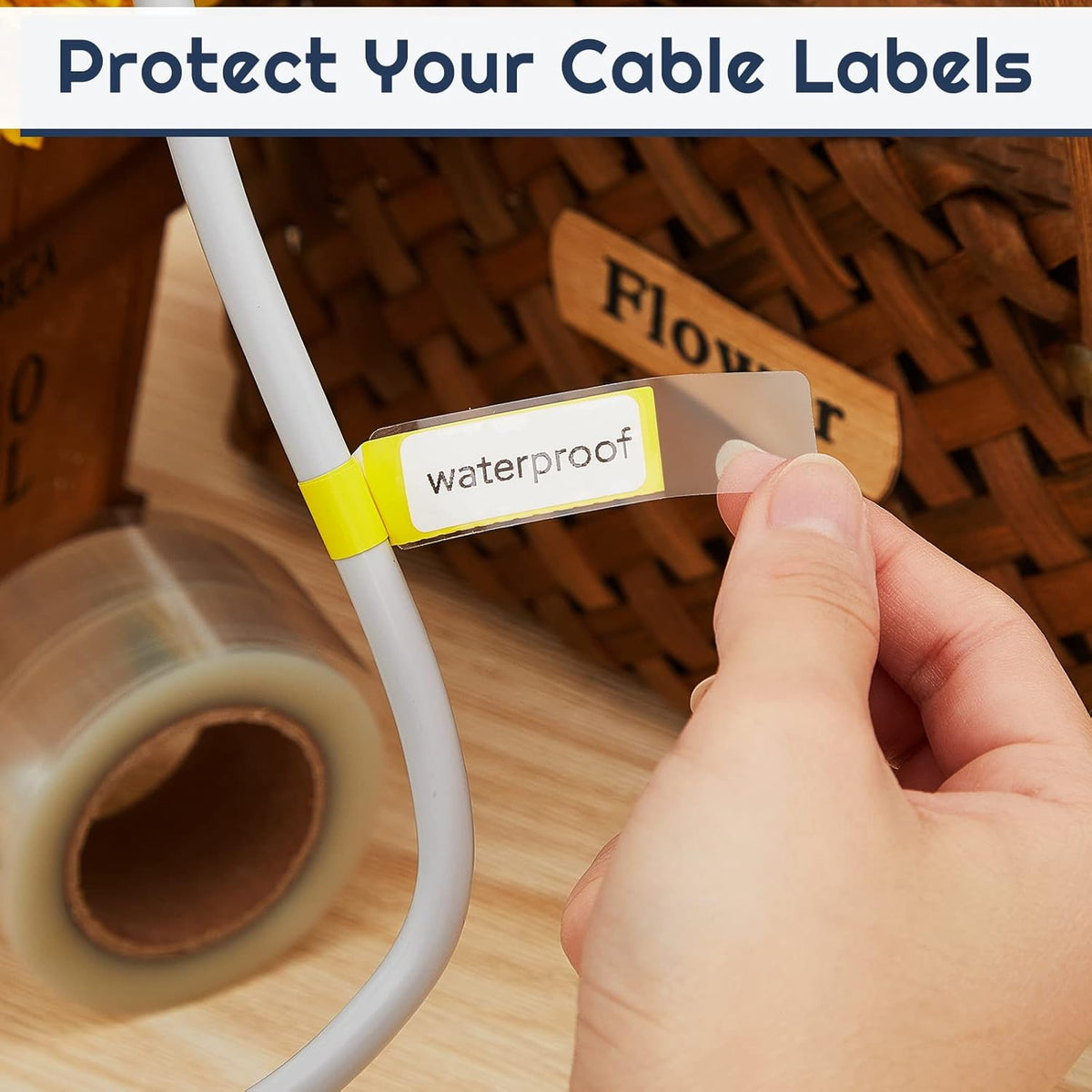 500 Pcs Label Protector Back to School Clear Labels Stickers Wafer Seals Waterproof Labels Library Supplies for Protecting Barcodes, Numbers and Stickers (4 x 2 Inch,Rectangle)