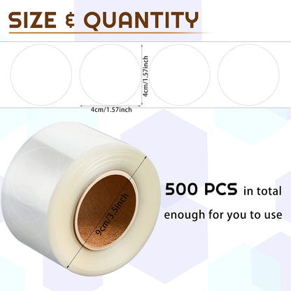 500 Pcs Label Protector Back to School Clear Labels Stickers Wafer Seals Waterproof Labels Library Supplies for Protecting Barcodes, Numbers and Stickers (4 x 2 Inch,Rectangle)