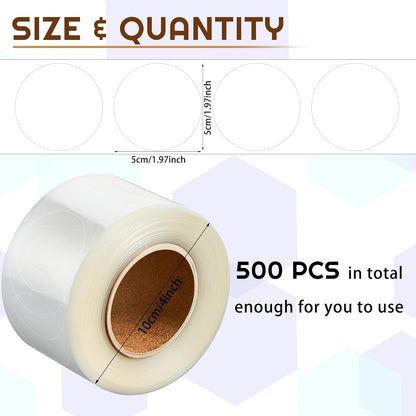 500 Pcs Label Protector Back to School Clear Labels Stickers Wafer Seals Waterproof Labels Library Supplies for Protecting Barcodes, Numbers and Stickers (4 x 2 Inch,Rectangle)
