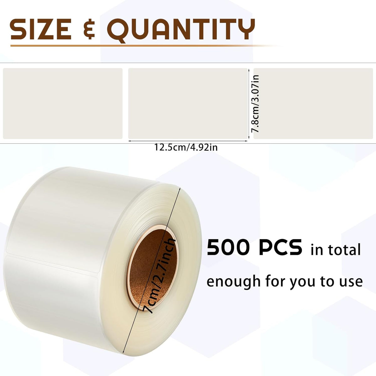 500 Pcs Label Protector Back to School Clear Labels Stickers Wafer Seals Waterproof Labels Library Supplies for Protecting Barcodes, Numbers and Stickers (4 x 2 Inch,Rectangle)