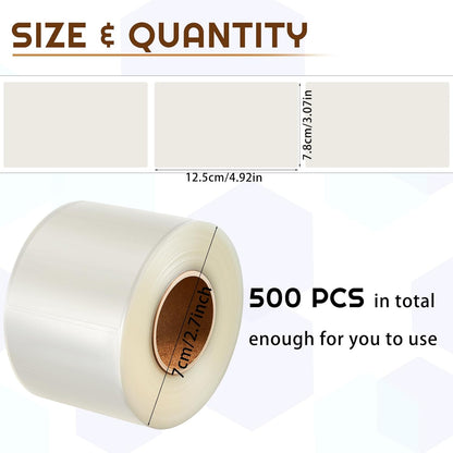 500 Pcs Label Protector Back to School Clear Labels Stickers Wafer Seals Waterproof Labels Library Supplies for Protecting Barcodes, Numbers and Stickers (4 x 2 Inch,Rectangle)